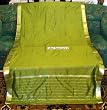 2 Rod Pocket Olive Green Indian Silk Sari Panels, Saree Curtains - India