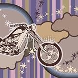 Wallmonkeys Peel and Stick Wall Decals - Motorcycle Background - Removable Graphic