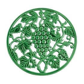 DII Green Grapes Cast Iron Trivet Set of 2