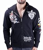 ED HARDY Christian Audigier Tattoo Flocked Mens Hoodie