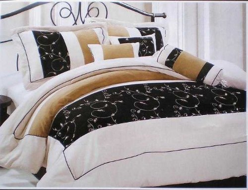 Queen Beige / Coffee / Burgundy Quality Soft Microsuede Comforter Set