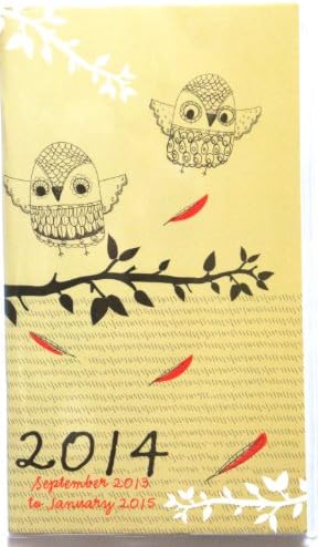 2014 Eco Owls 17-Month Pocket Planner covering Sep 2013 - Jan 2015