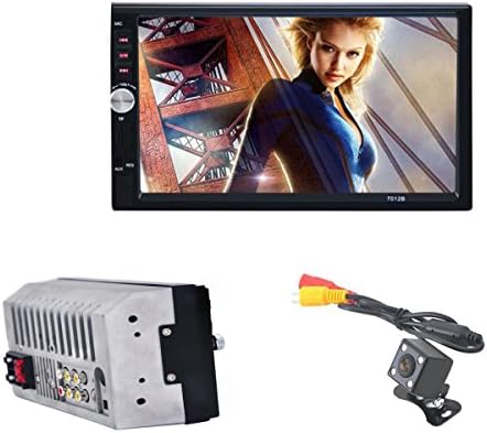 Efitty 7" 2 Din Touchscreen In Dash Car Stereo MP5 Player Support USB/ SD/ AUX/ FM Radio Bluetooth Hands-Free Call Remote Control + Rear View Camera