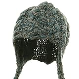 Wool Blend Youth Cable Helmet Hat - Blue W20S18B