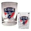 FC Dallas MLS Rocks Glass and Square Shot Glass Set - Primary Logo by Great American Products