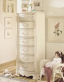 Lea Jessica McClintock Romance Kids 7 Drawer Semainier Lingerie Chest in Antique White Finish