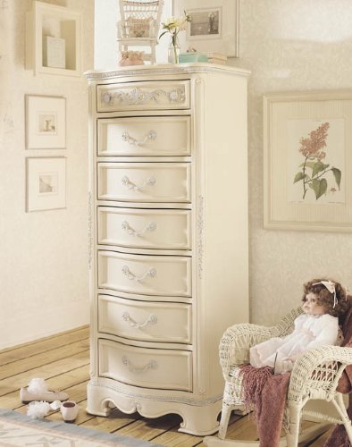 Lea Jessica McClintock Romance Kids 7 Drawer Semainier Lingerie Chest in Antique White Finish