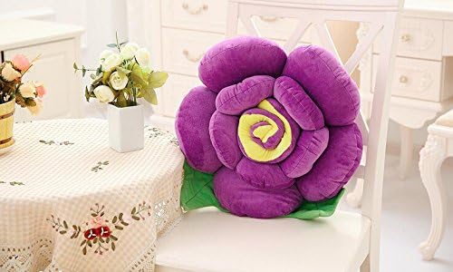 Atolo Plush Toys,roses Large Pillow Cushions,couples Leafy Flower Pillow,valentine's Day Gift (40cm, purple)
