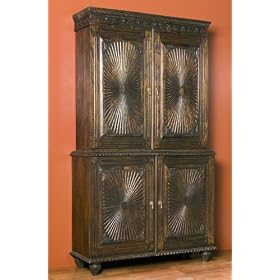 Chandra Solid Carved Wood Large Armoire by Kathy Kuo Designs