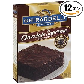 Ghirardelli Chocolate Brownie Mix, Chocolate Syrup, 18.75-Ounce Boxes (Pack of 12)