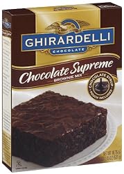 Ghirardelli Chocolate Supreme Brownie Mix, Chocolate Syrup, 18.75-Ounce Boxes (Pack of 12)