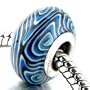 Black White Bule Whirlpool Bead - Pandora Charm & Bracelet Compatible