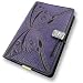 Purple Butterfly Embossed Leather Writing Journal, 6 x 9-inch, refillable