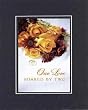 Beautiful 8 x 10 Inches Frameable Floral Wedding Note Card on Double Beveled Matting