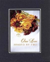 Beautiful 8 x 10 Inches Frameable Floral Wedding Note Card on Double Beveled Matting
