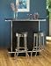 Coaster Home Bar Unit with Chrome Trim and Shelves in Black Finish