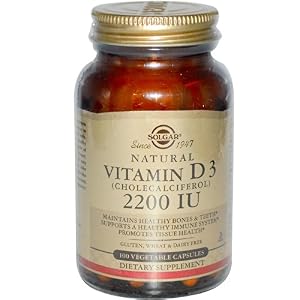 Vitamin D3 2200 I.U. by Solgar – 100 Vegetarian Capsules