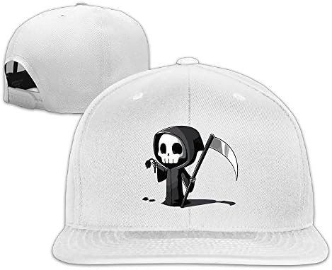 Funny Clumsy Grim Reaper Hip Hop Funny Snapback Baseball Cap White