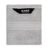 EGERIA 26001 020 016021 Waschhandschuh Houston, Farbe GREY, 450 g/m², 100% Zero Twist Baumwolle