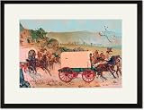 Black Framed/Matted Print 17x23, Mitchell Wagon Train