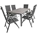 Produkt-Bild: 7tlg. Gartengarnitur Alu/N.Wood 150x90cm + Hochlehner Textilen