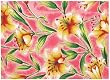 Durable Hand Woven 100% Cotton Silk Screen Lily Print Placemat Pink 12X18 Inches Set of 6