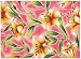Durable Hand Woven 100% Cotton Silk Screen Lily Print Placemat Pink 12X18 Inches Set of 6