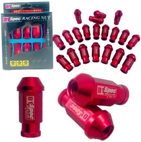 D1-SPEC RED JDM WHEEL RACING　LUG NUT FOR HONDA ACURA INTEGRA M12 X 1.5MM 20PCS NEW
