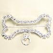 Club Pack of 18 Sparkling Dog Bone Jewelry Pin with Loop Rings for Pendants
