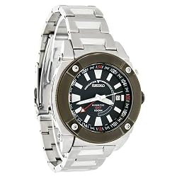 Seiko Men's SUN005 Kinetic GMT Silver-Tone Watch