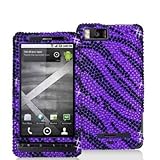 Black / Purple Zebra Bling Rhinestone Diamond Snap-On Hard Skin Case Cover  ....