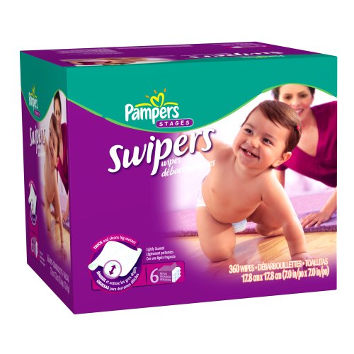 Pampers Swipers Baby Wipes Refills, 60-Count Packages (Pack of 6) (360 Total Wipes)