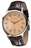 Emporio Armani Gents Round Case Amber Dial Brown Leather Strap Watch :  emporio armani watches emporio armani gents round case amber dial brown leather strap watch strap stainless steel