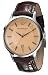 Emporio Armani Gents Round Case Amber Dial Brown Leather Strap Watch