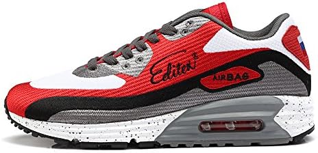 Editex Mens Air Max Sneakers Shoes Mesh Upper and Rubber Sole (9.5(M)US, red)