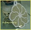 Lovely Floral Shape Crocheted/Quilted Hot Pad Doily