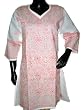 Floral Embroidered Cotton White Tunic Top Womens Kurtis Kurta S