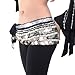 BellyLady Belly Dance Hip Scarf, Multi-Row Silver Coin Dance Skirt