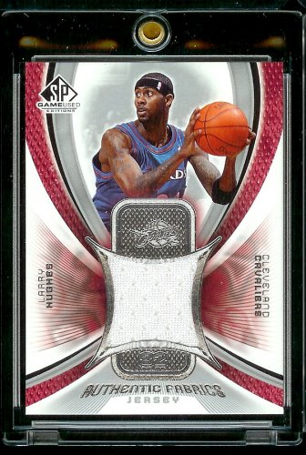 2004-05 SP Game-Used Larry Hughes Game Worn Jersey Cleveland Cavaliers Basketball Card - Mint Condition - Shipped In Protective Display Case!