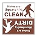Guajolote Prints Clean Dirty Dishwasher Magnet Sasquatch 2.5 x 2.5 inches