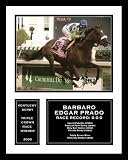 Edgar Prado Barbaro Horse Racing Framed Photograph Milestone Collage Kentucky Derby Against Rail Col