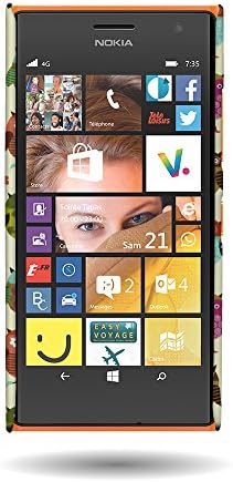 Nokia Lumia 735, CoverON Slim Fit Snap On Cover Customized Protective Case for Nokia Lumia 735 - Customized Design (Fancy Owls)