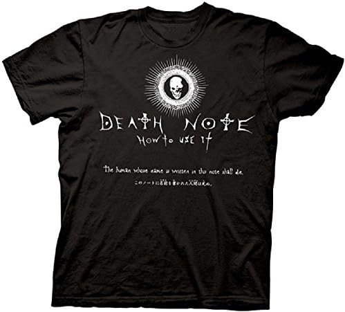 Death Note How To Use It Mens Black T-shirt