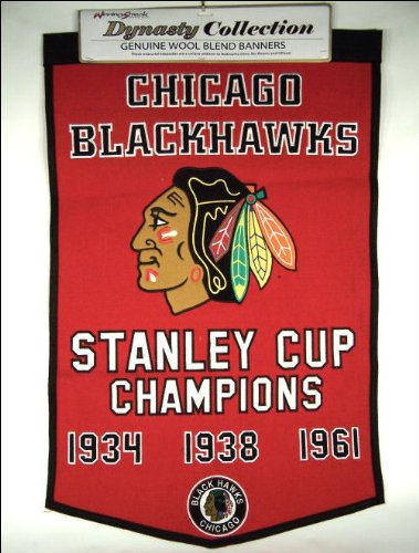 Buy CHICAGO BLACKHAWKS NHL HOCKEY WOOL CHAMPIONSHIP BANNER! by Winning Streaks