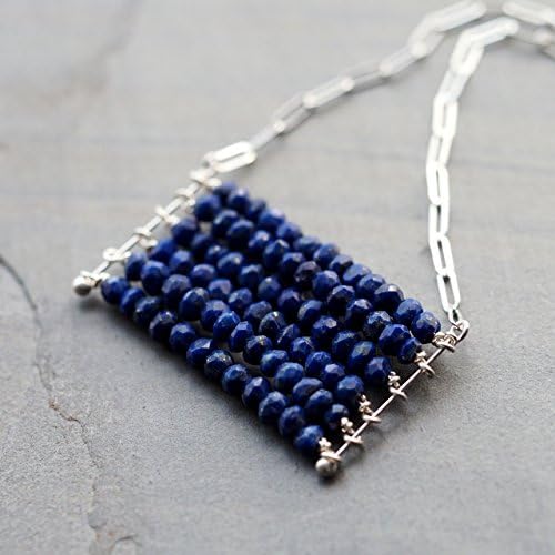Blue lapis lazuli geometric necklace