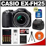 Casio Exilim EX-FH25 High-Speed 20x Zoom Digital Camera with 16GB Memory Card + Batteries + Case + Accessory Kit