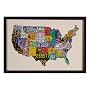 CAS Wall D�cor USA License Plate Map 42-1/2-by-29-1/2-Inch Framed Print