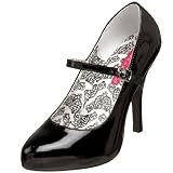 Bordello by Pleaser Women's Tempt-35 Mary-Jane Pump,Black Patent,7 M US