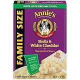 Annie's Homegrown Family-Size Shells and White Cheddar Mac and Cheese, 10.5-Ounce Boxes (Pack of 6)