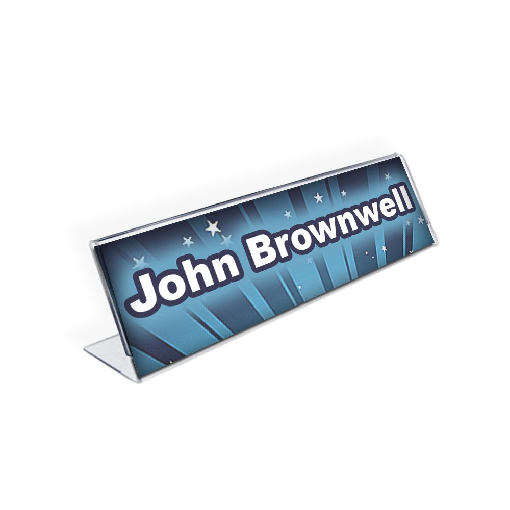 Azar 112703 Horizontal Name Plate Acrylic Sign Holder, 10 Count , New